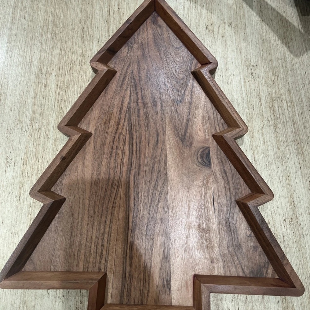 Wooden Christmas Tree Tray